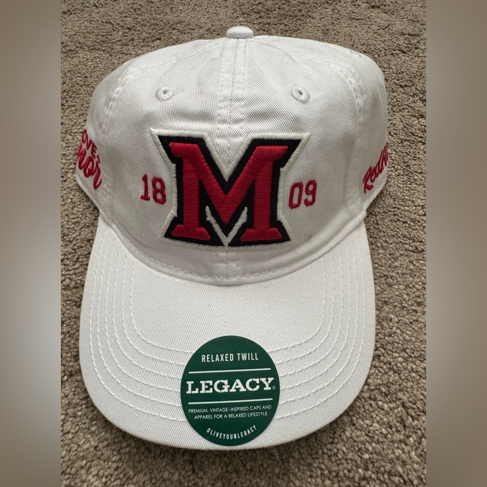 MIAMI (REDHAWKS) LEGACY LOVE+HONOR WHITE SOFT CAP. BRAND NEW!!! (NWT) BEAUTIFUL!